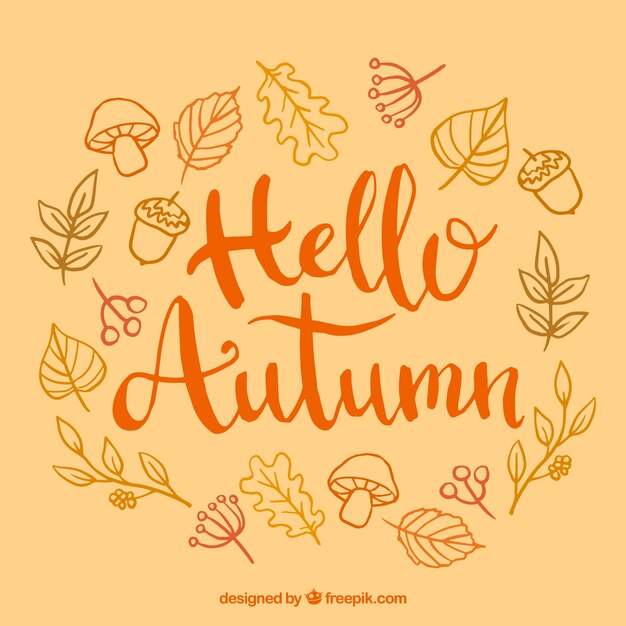 Free vector hello autumn, warm colors