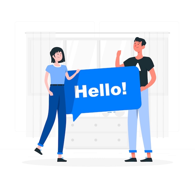 Free vector hello concept illustration