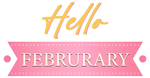 Hello february on pink ribbon