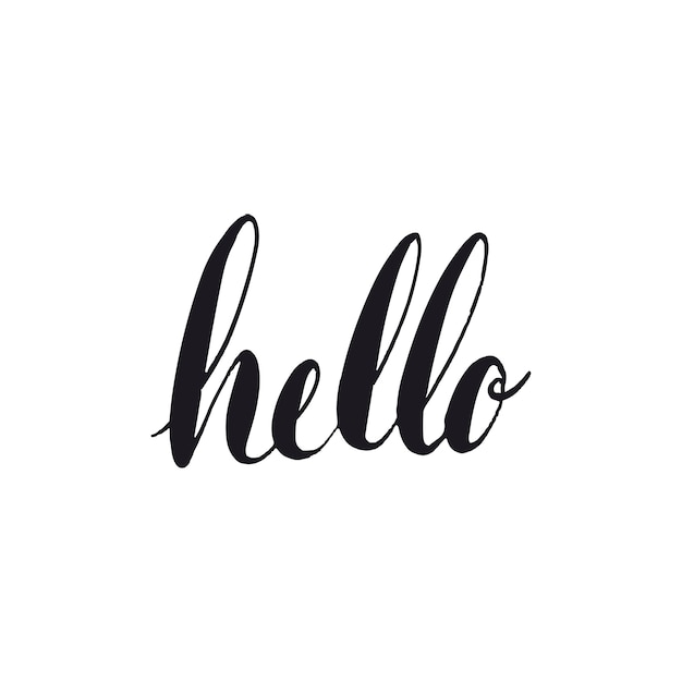 Free vector hello greeting typography style vector