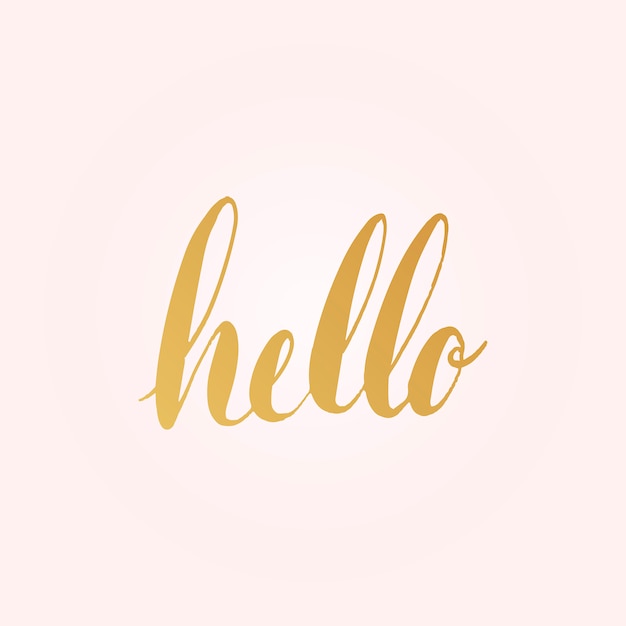 Free vector hello greeting typography style vector