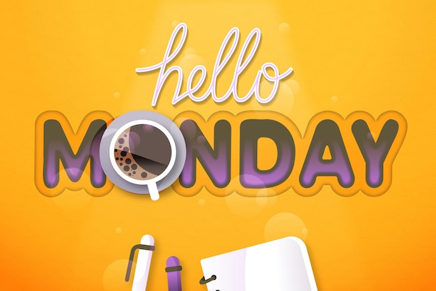 Free vector hello monday background