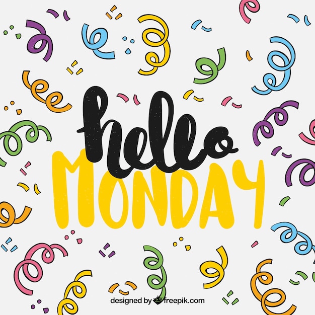 Free vector hello monday colorful background