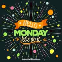 Free vector hello monday full color