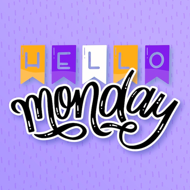 Free vector hello monday lettering