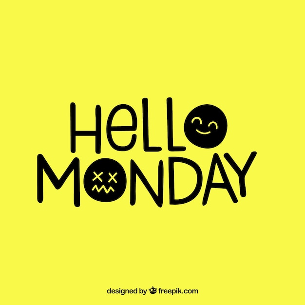 Free vector hello monday, yellow background