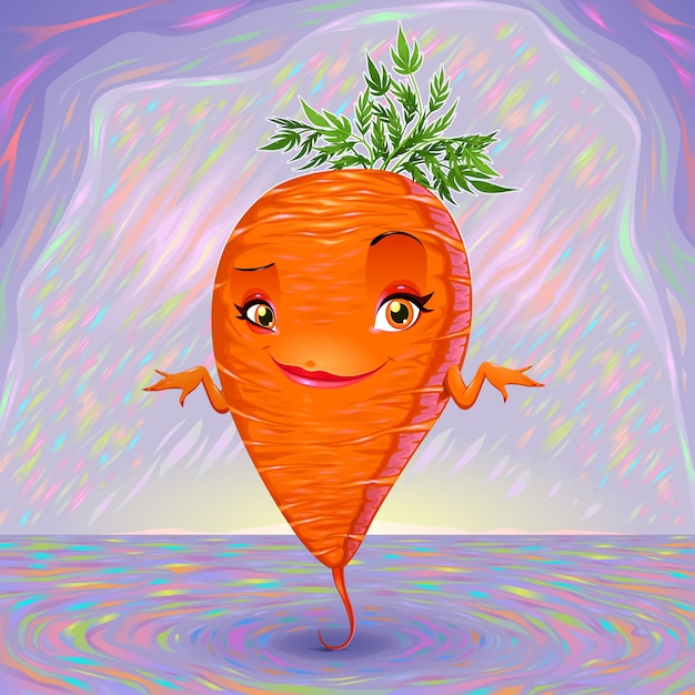 Free vector hello my name is carrot vector cartoon illustration