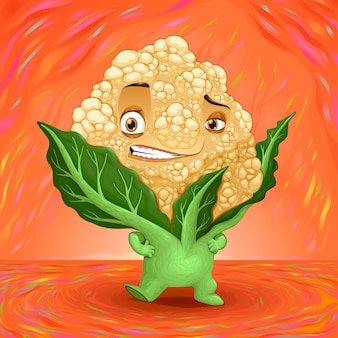 Hello my name is cauliflower vector cartoon illustration