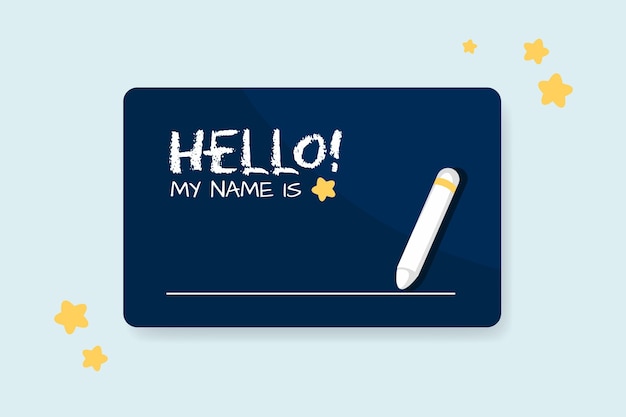 Free vector hello my name is label concept