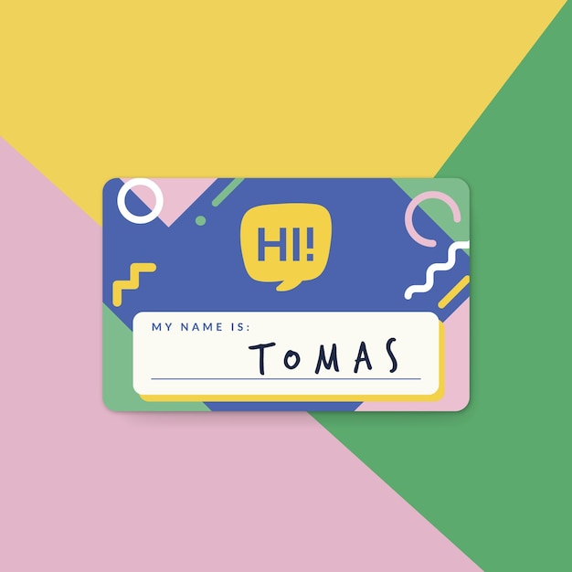 Hello (my name is) label design