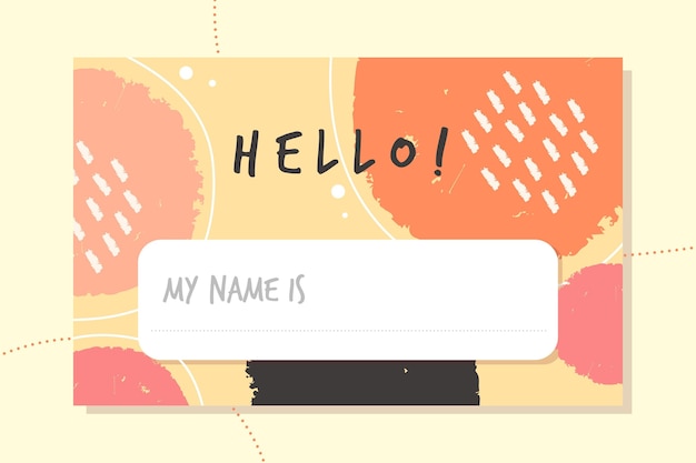 Free vector hello my name is label