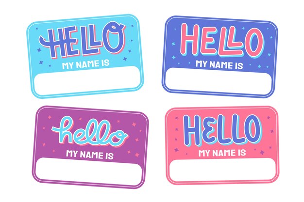 Hello my name is sticker set