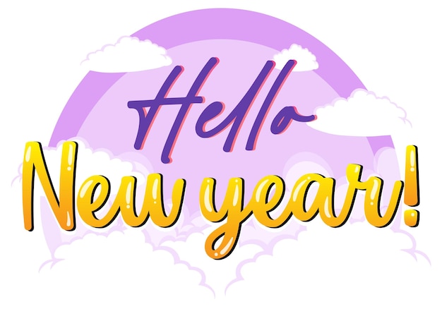 Free vector hello new year font design