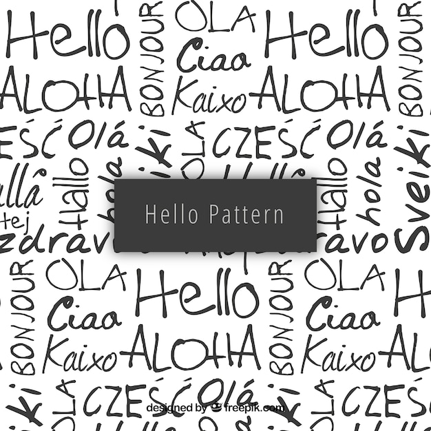 Free vector hello pattern in different languages