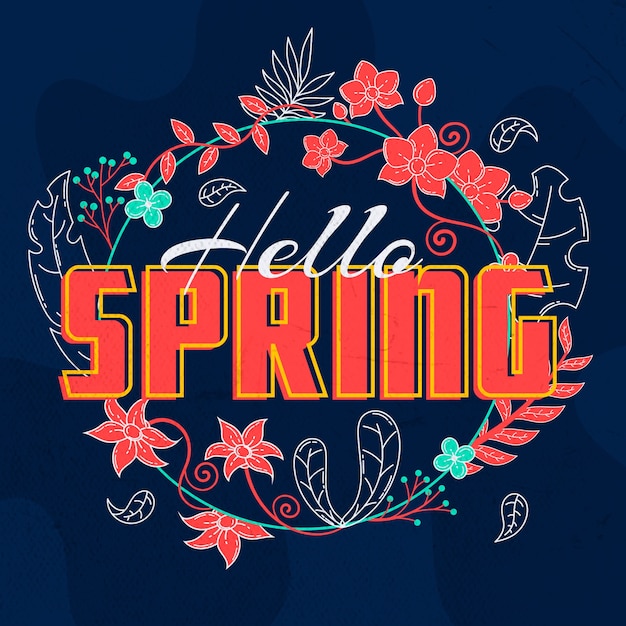 Free vector hello spring artistic concept