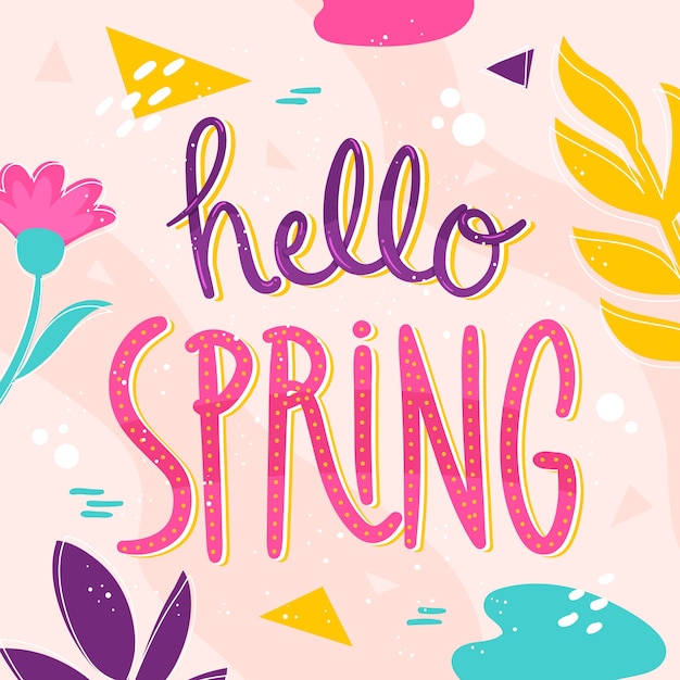 Hello spring background concept