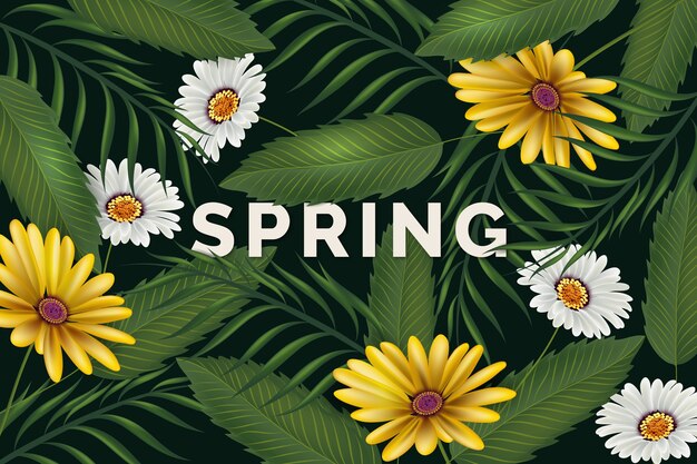 Hello spring background with vegetation