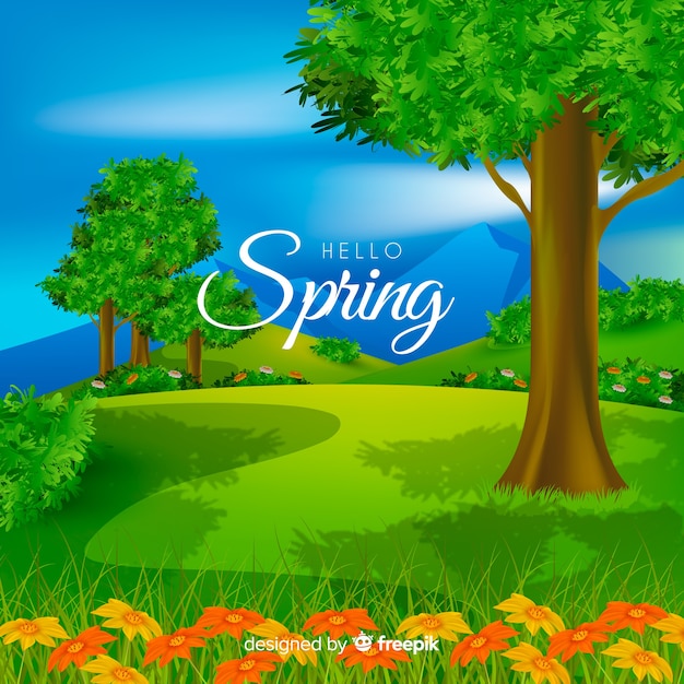 Free vector hello spring background