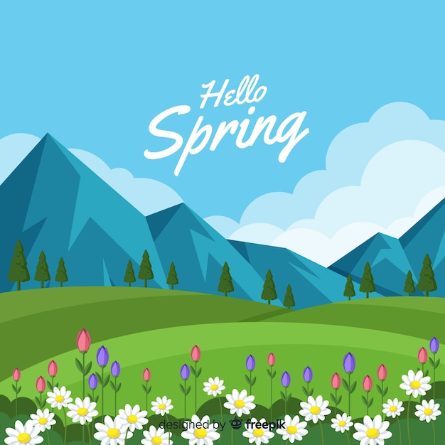 Free vector hello spring background