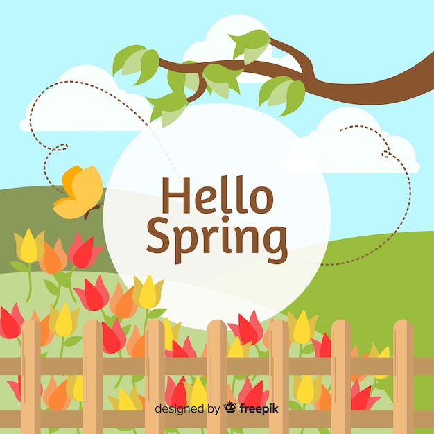 Free vector hello spring background