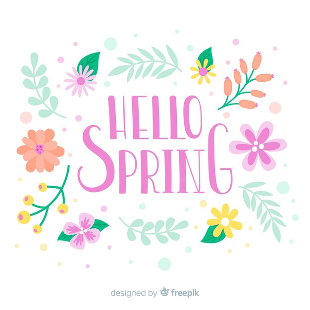 Hello spring colorful background