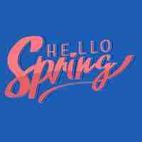 Free vector hello spring colorful lettering theme