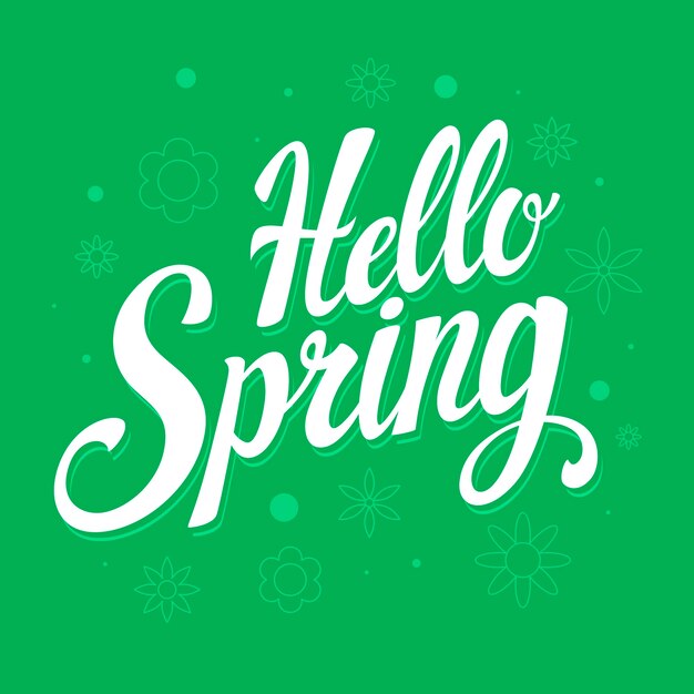 Hello spring lettering theme