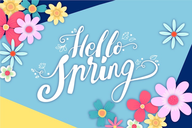 Ciao lettere di primavera con tema decorativo