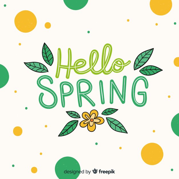 Hello spring lettering