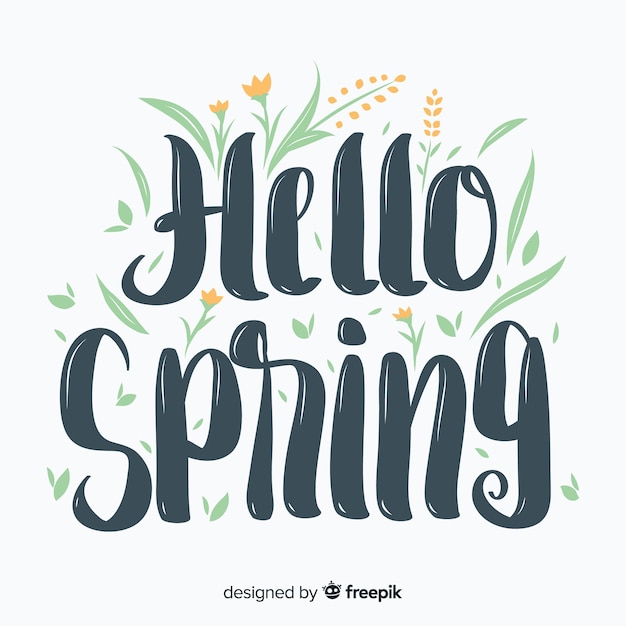 Hello spring lettering