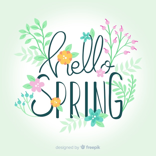 Free vector hello spring lettering