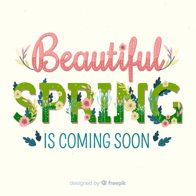 Free vector hello spring lettering