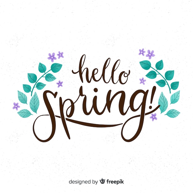 Free vector hello spring lettering