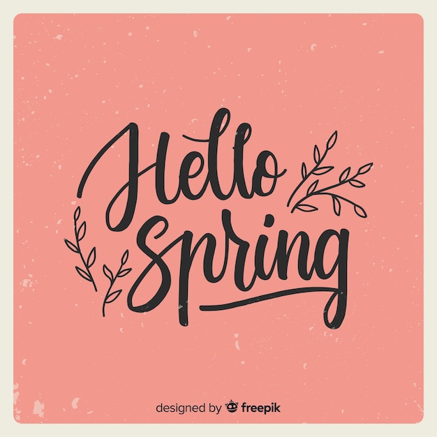 Free vector hello spring lettering