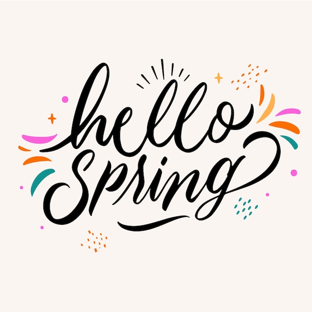 Free vector hello spring lettering