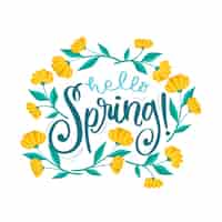 Free vector hello spring lettering