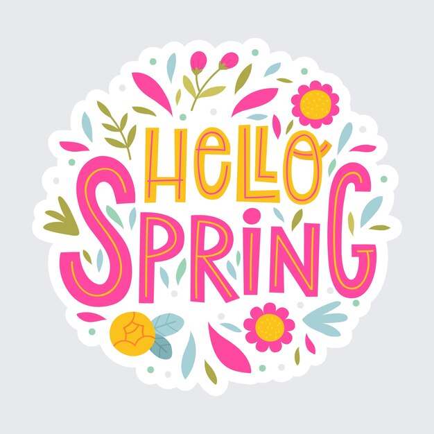 Hello spring lettering