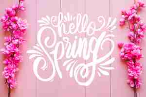 Free vector hello spring lettering