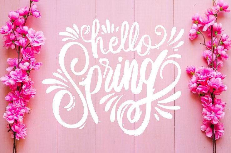 Free Vector hello spring lettering