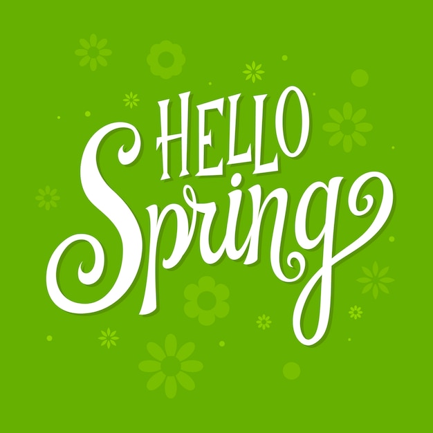 Free vector hello spring lettering