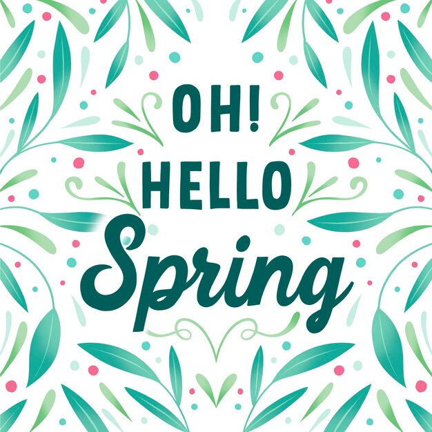 Hello spring lettering