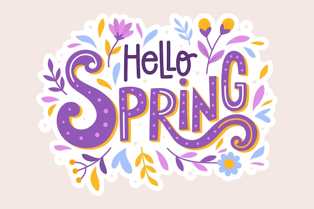 Free vector hello spring lettering