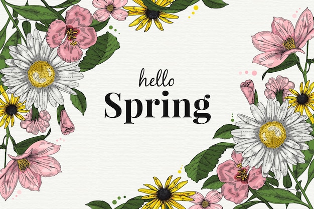 Hello spring wallpaper concept