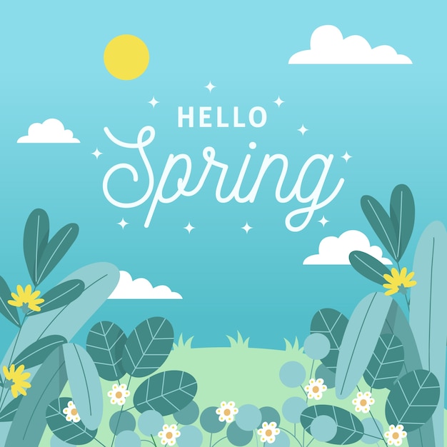 Free vector hello spring wallpaper