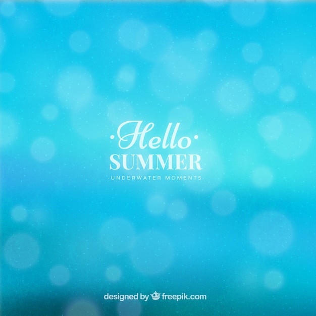 Hello summer background with blurred style