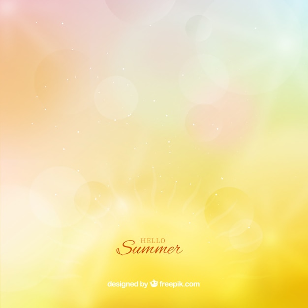 Free vector hello summer background with blurred style