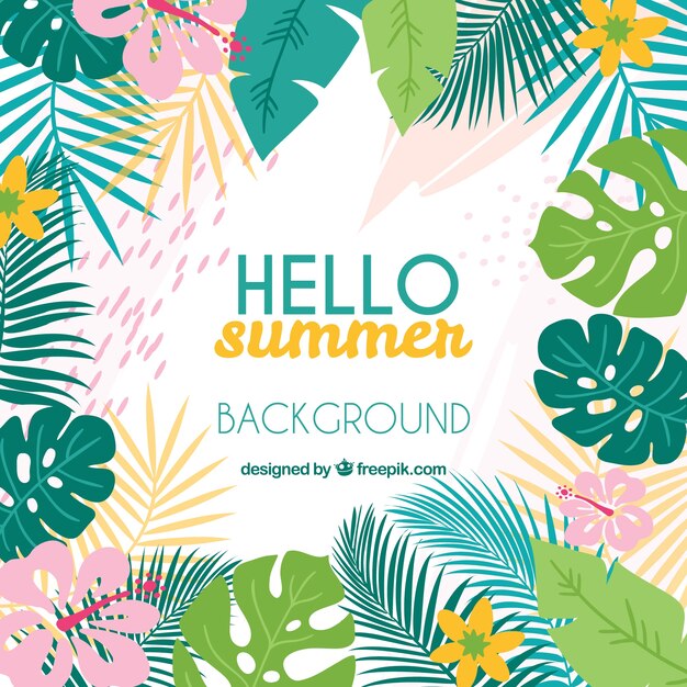 Hello summer background with plants