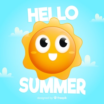 Hello summer background Free Vector