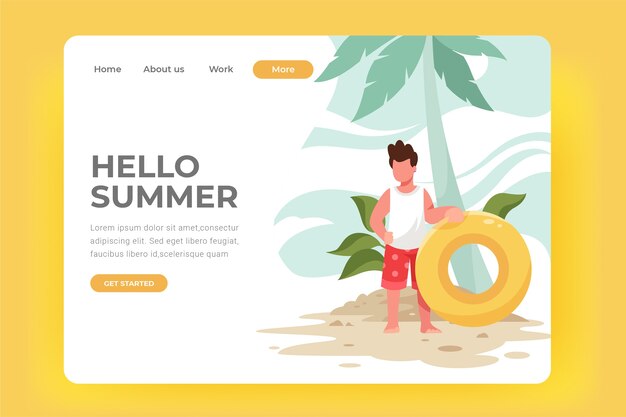 Hello summer on the beach landing page