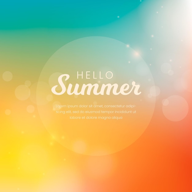 Free vector hello summer blurred background
